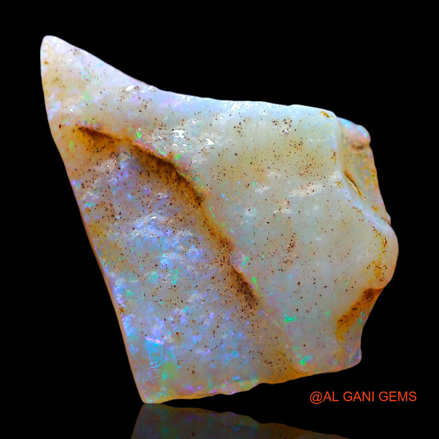 Natural Untreated Fire Opal Loose Gemstone Fancy Rough From Australia 6.00 Cts 21x16x3 mm RE-725