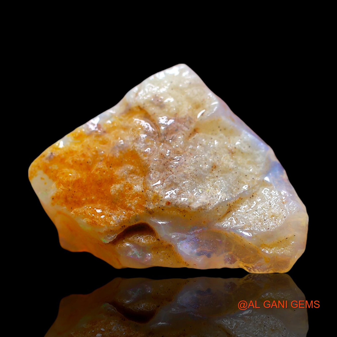 Natural Fire Opal Gemstone 6.00 Cts Loose Fancy Rough From Australia 21x16x4 mm RE-741