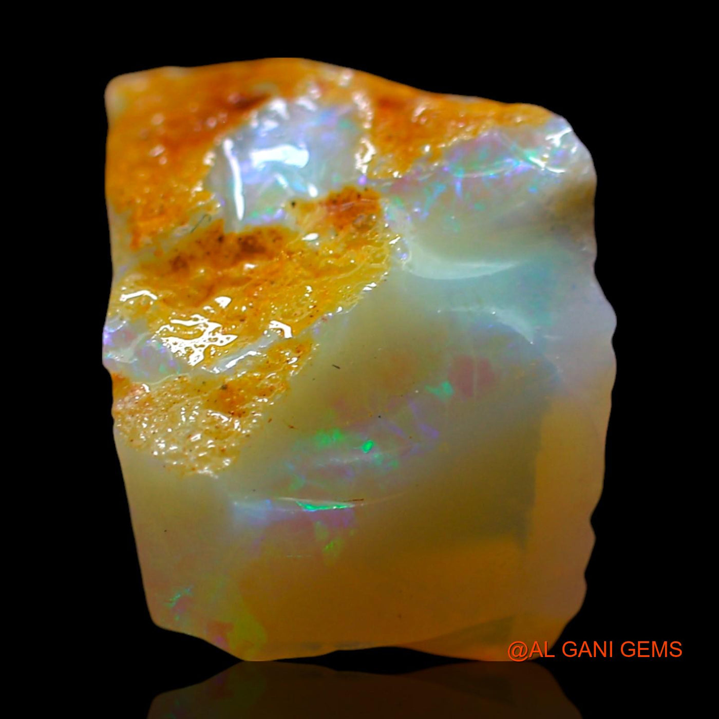 Natural Fire Opal Gemstone 4.00 Cts Loose Fancy Rough From Australia 13x11x7 mm RE-790