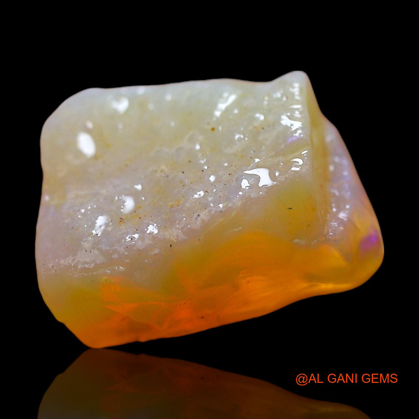 Natural Fire Opal Gemstone 7.00 Cts Loose Fancy Rough From Australia 14x11x6 mm RE-791