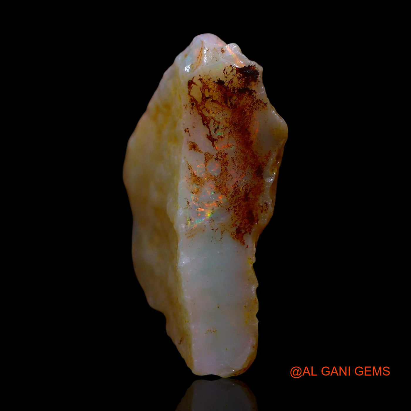 Natural Untreated Fire Opal Loose Gemstone Fancy Rough From Australia 9.00 Cts 23x18x5 mm RE-814