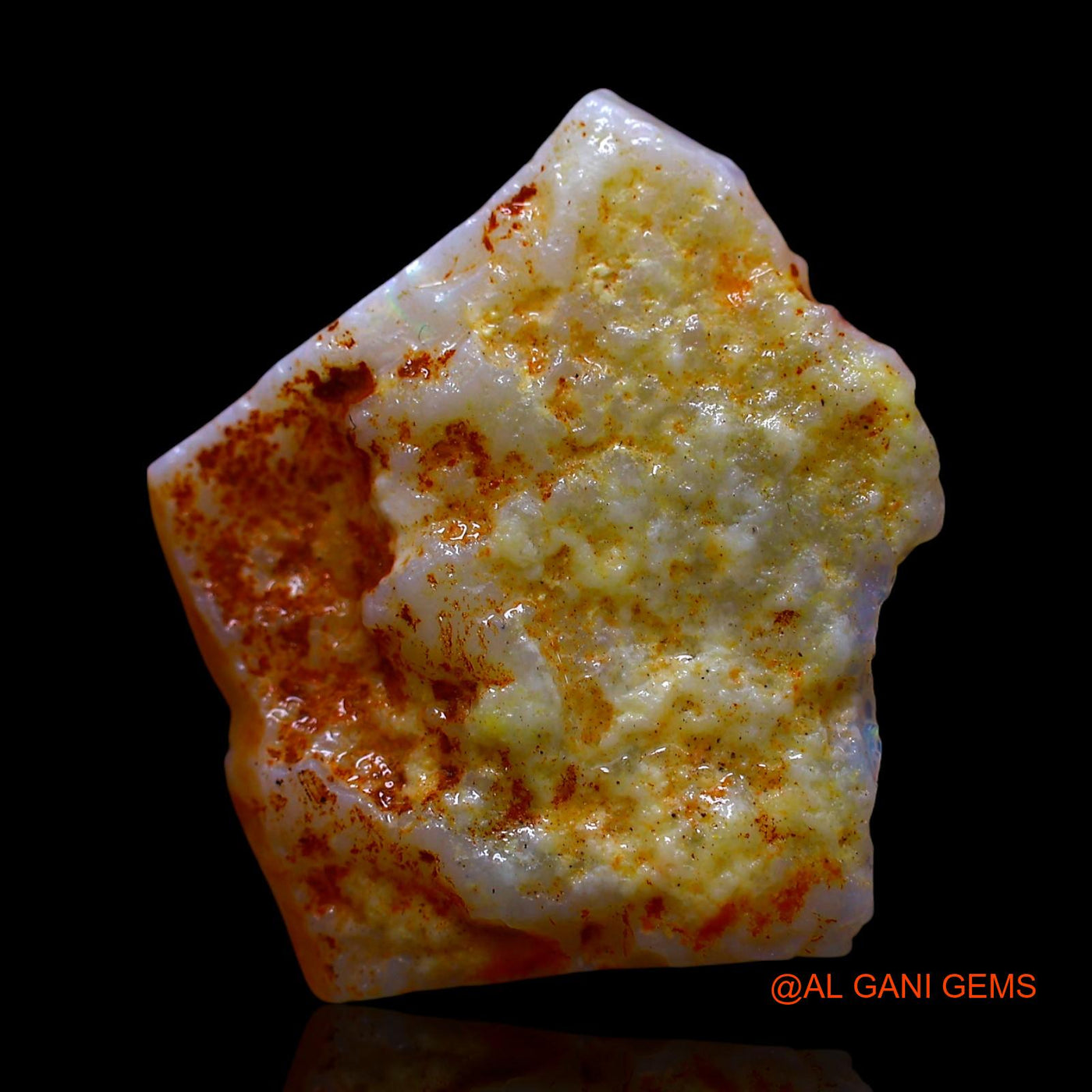 6.00 Cts Natural Australian Fire Opal Loose Gemstone Fancy Rough 21x19x4 mm RE-819