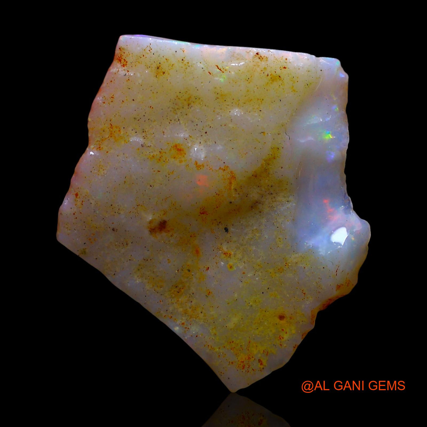 6.00 Cts Natural Australian Fire Opal Loose Gemstone Fancy Rough 21x19x4 mm RE-819