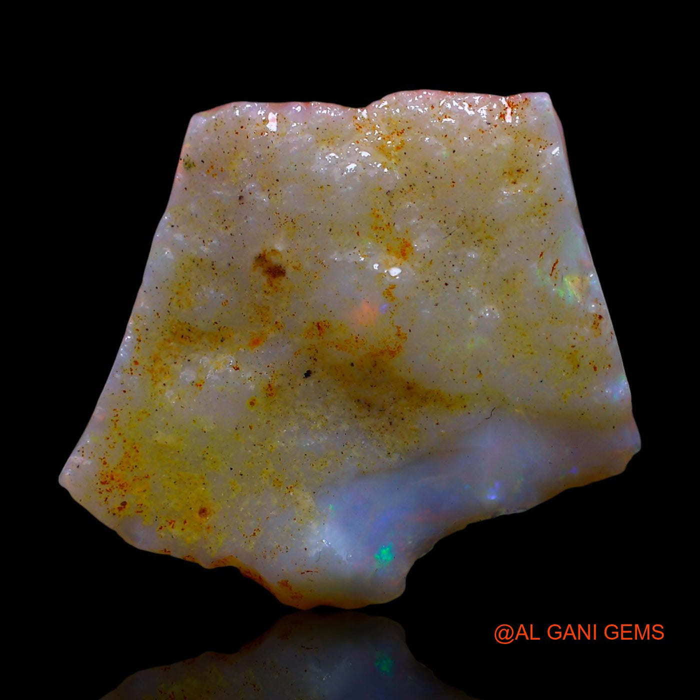 6.00 Cts Natural Australian Fire Opal Loose Gemstone Fancy Rough 21x19x4 mm RE-819