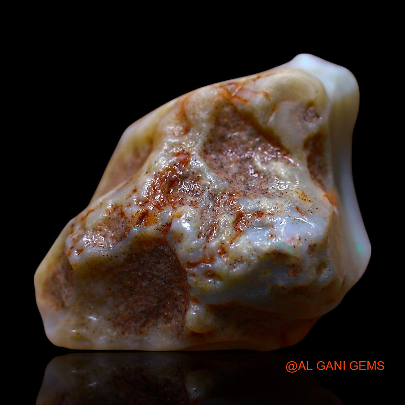 Natural Fire Opal Gemstone 19.00 Cts Loose Fancy Rough From Australia 24x17x11 mm RE-823