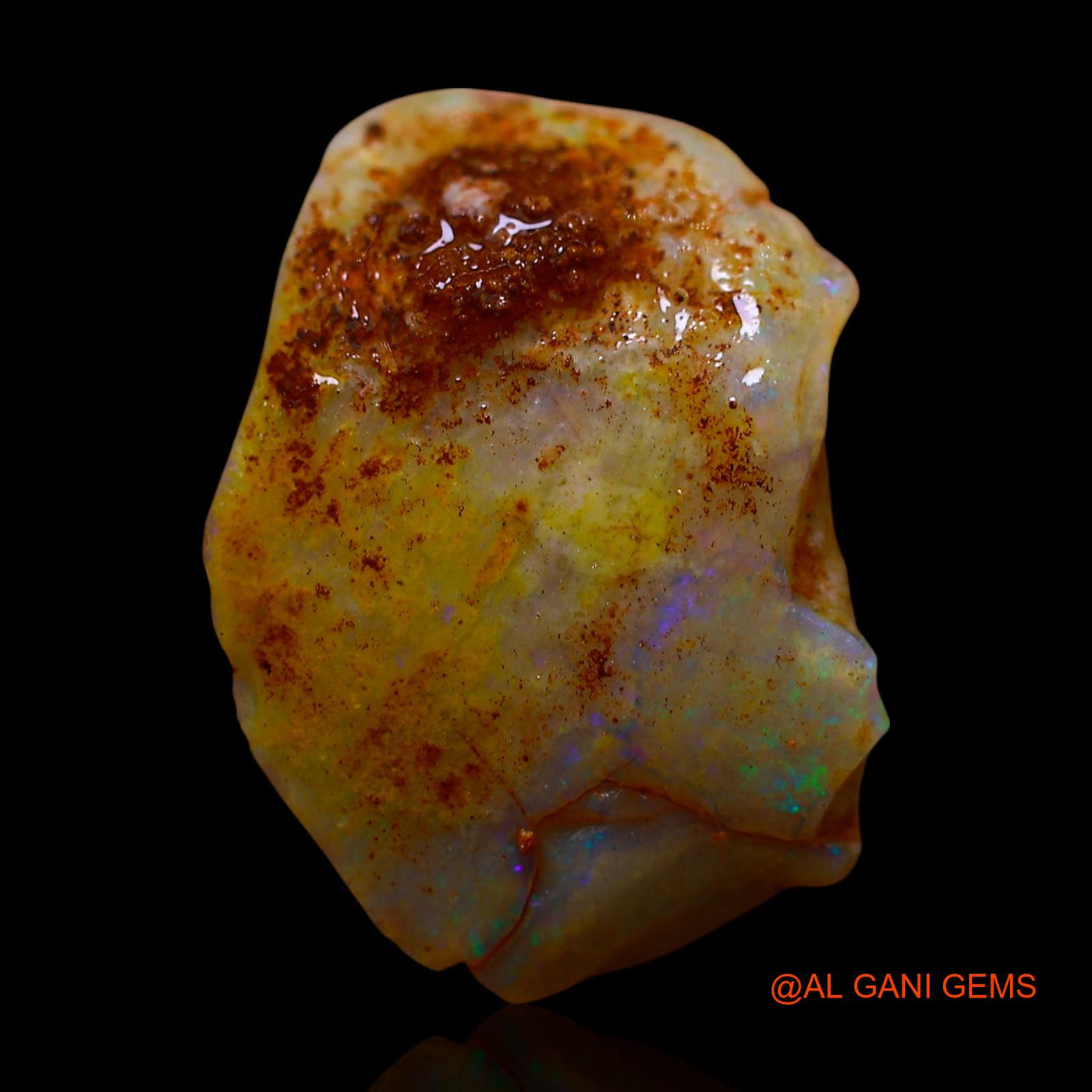 Natural Untreated Fire Opal Loose Gemstone Fancy Rough From Australia 10.00 Cts 19x13x8 mm RE-853