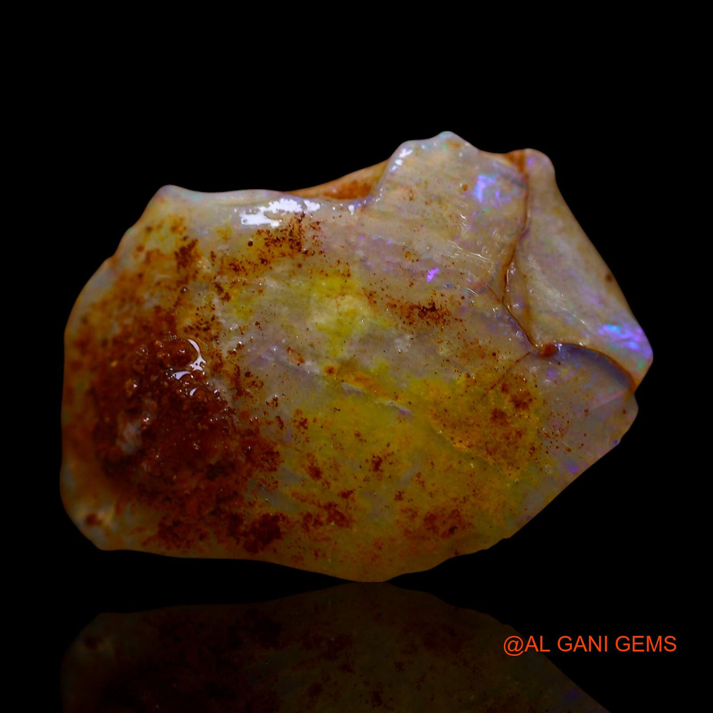 Natural Untreated Fire Opal Loose Gemstone Fancy Rough From Australia 10.00 Cts 19x13x8 mm RE-853