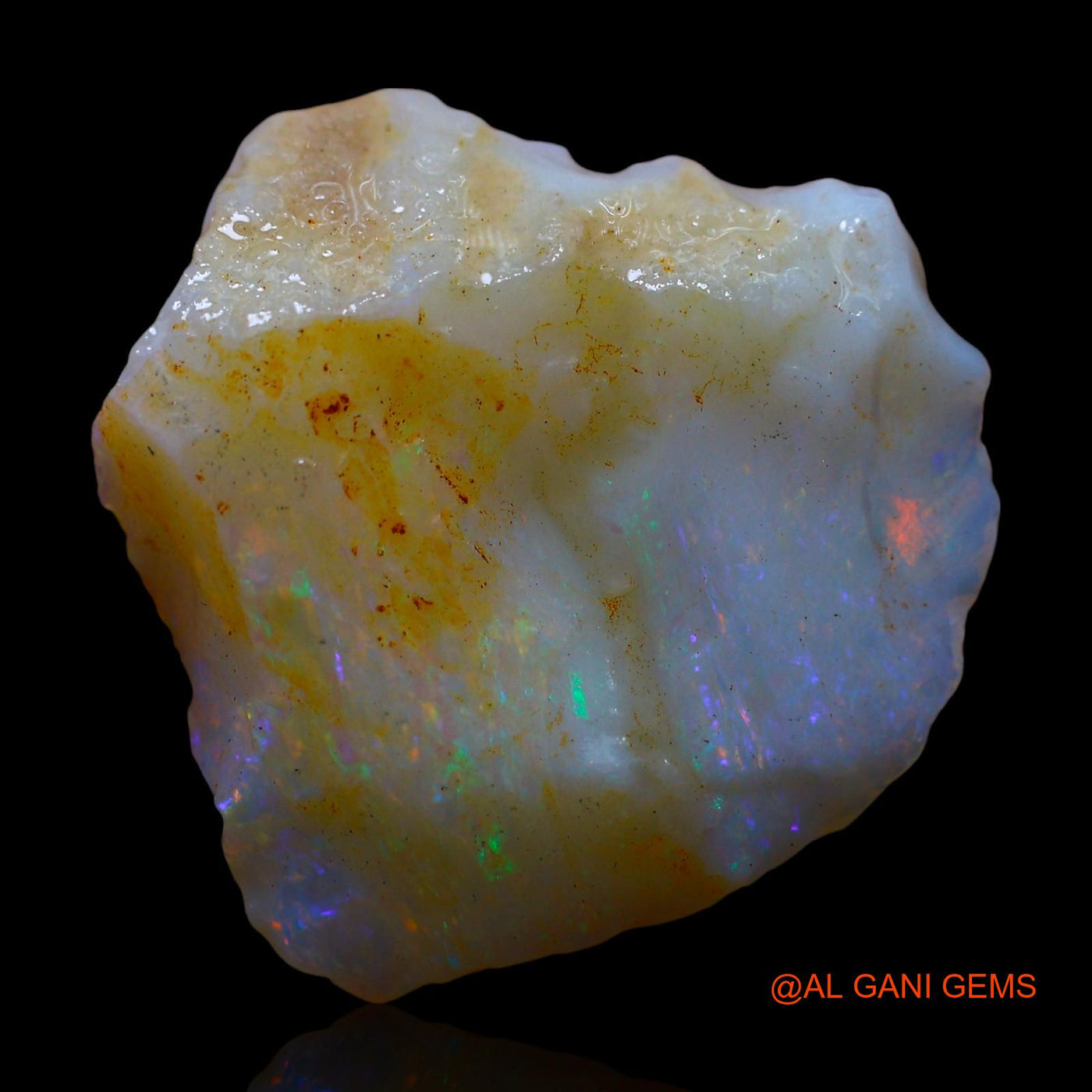7.00 Cts Natural Australian Fire Opal Loose Gemstone Fancy Rough 18x18x4 mm RE-861