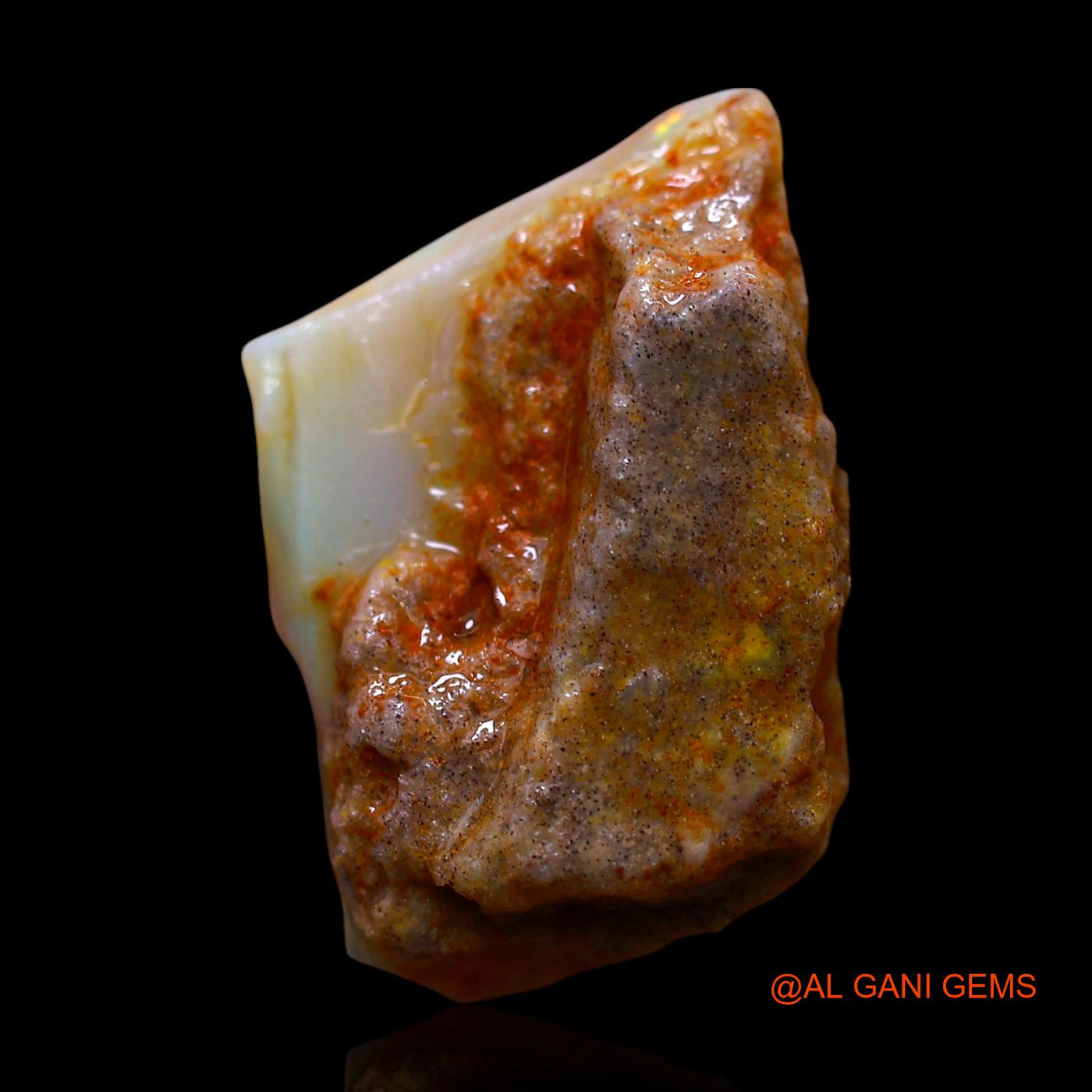 Natural Untreated Fire Opal Loose Gemstone Fancy Rough From Australia 9.00 Cts 16x13x7 mm RE-865