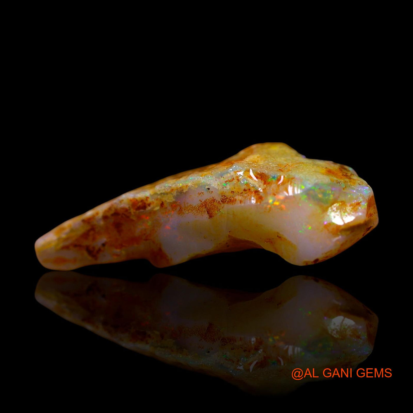 Natural Untreated Fire Opal Loose Gemstone Fancy Rough From Australia 7.00 Cts 19x14x6 mm RE-866
