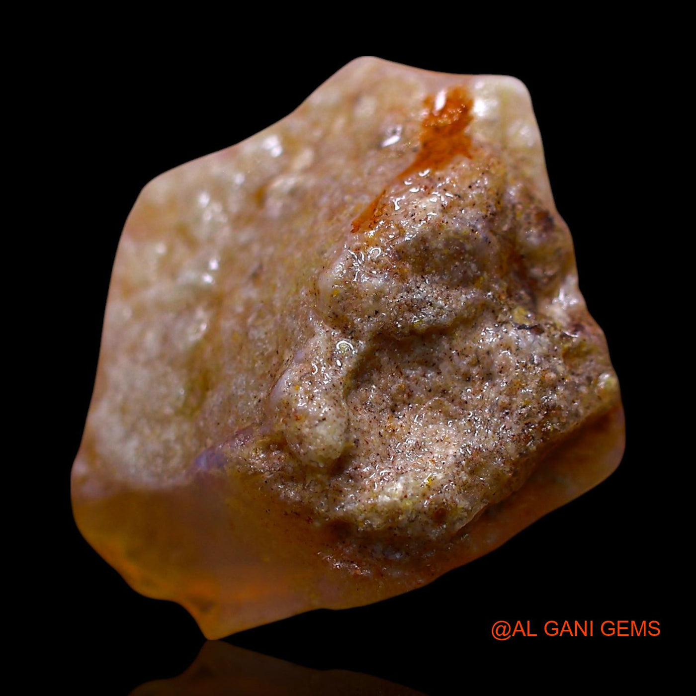 Natural Untreated Fire Opal Loose Gemstone Fancy Rough From Australia 11.00 Cts 18x15x9 mm RE-877