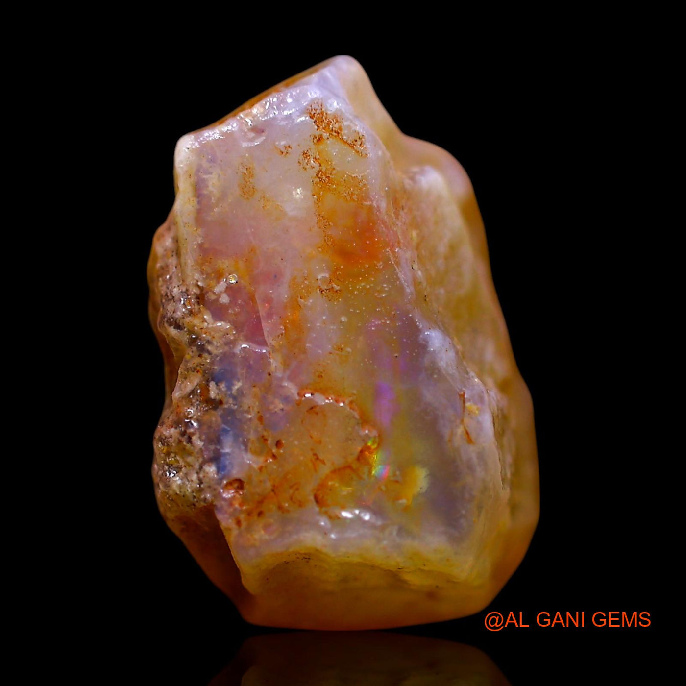 Natural Untreated Fire Opal Loose Gemstone Fancy Rough From Australia 11.00 Cts 18x15x9 mm RE-877