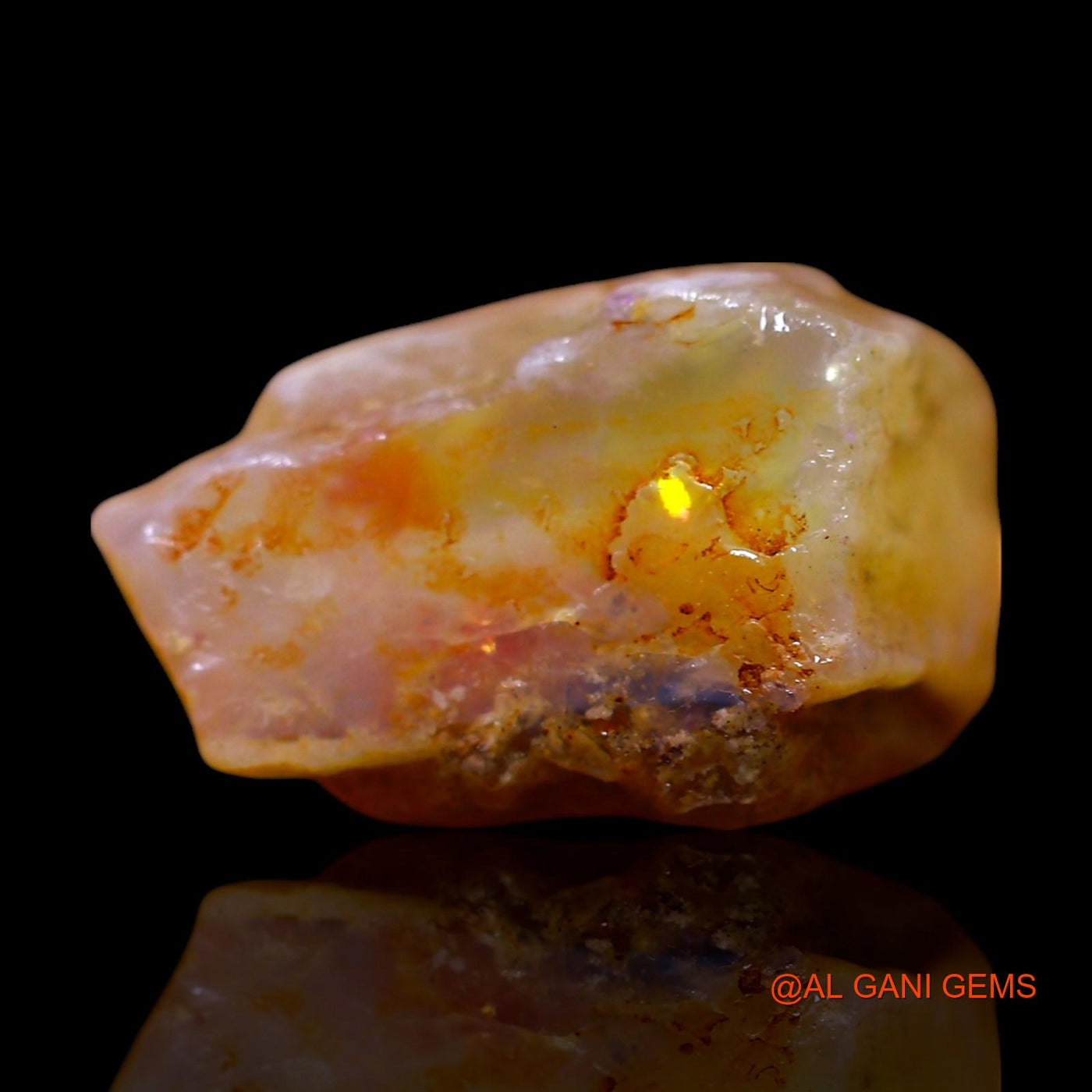 Natural Untreated Fire Opal Loose Gemstone Fancy Rough From Australia 11.00 Cts 18x15x9 mm RE-877