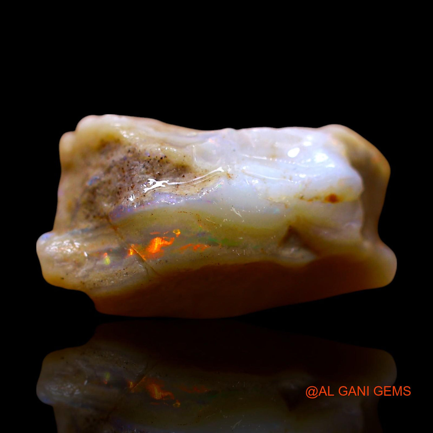 Natural Fire Opal Gemstone 10.00 Cts Loose Fancy Rough From Australia 18x12x9 mm RE-895