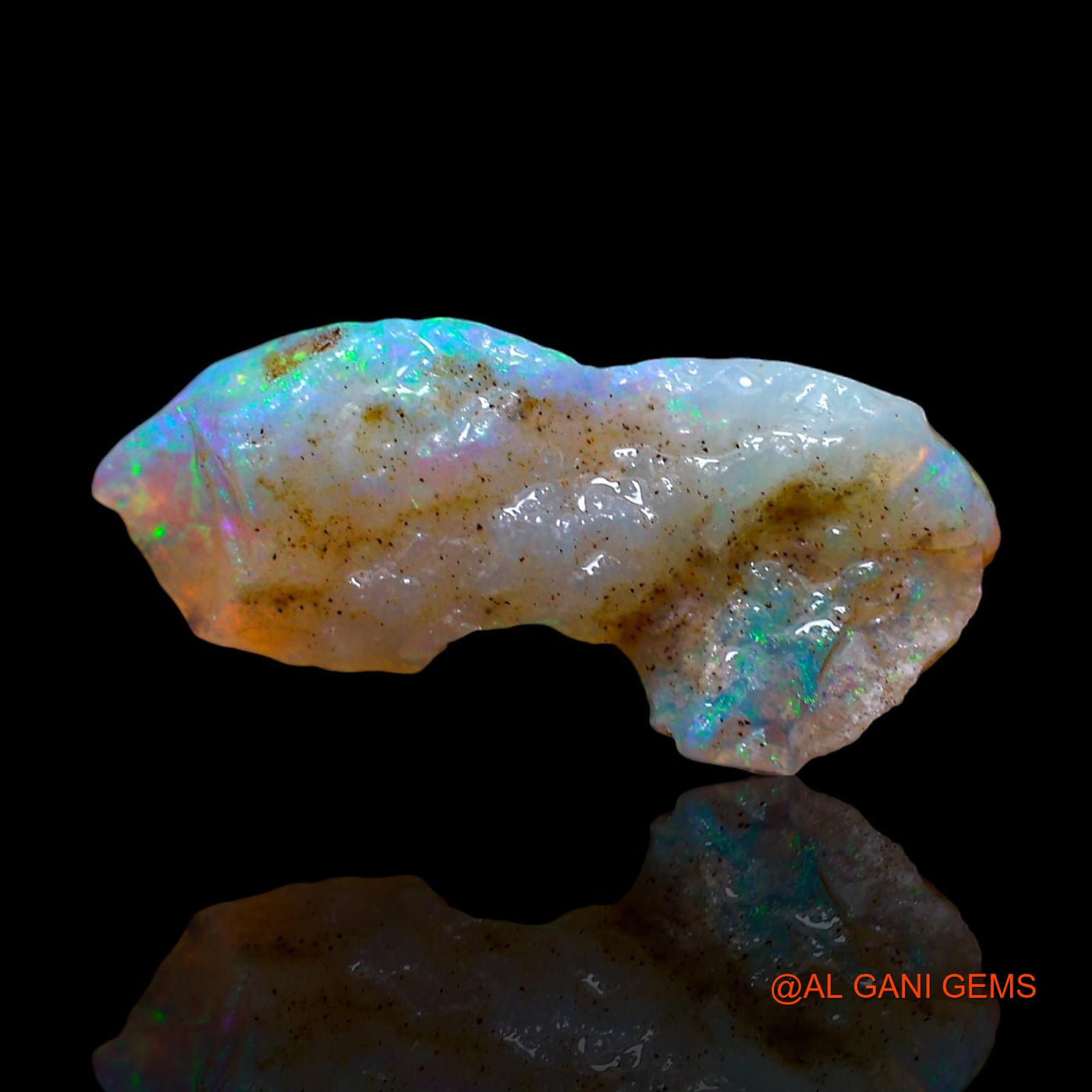 Natural Untreated Fire Opal Loose Gemstone Fancy Rough From Australia 3.00 Cts 16x9x5 mm RE-954