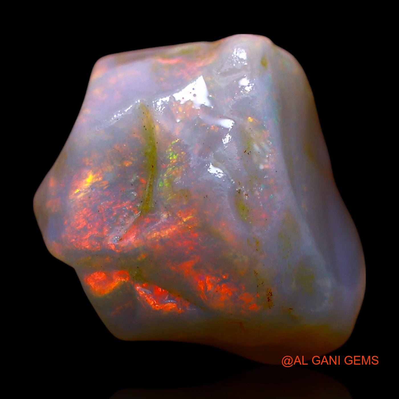 Natural Fire Opal Gemstone 8.00 Cts Loose Fancy Rough From Australia 12x11x10 mm RE-967