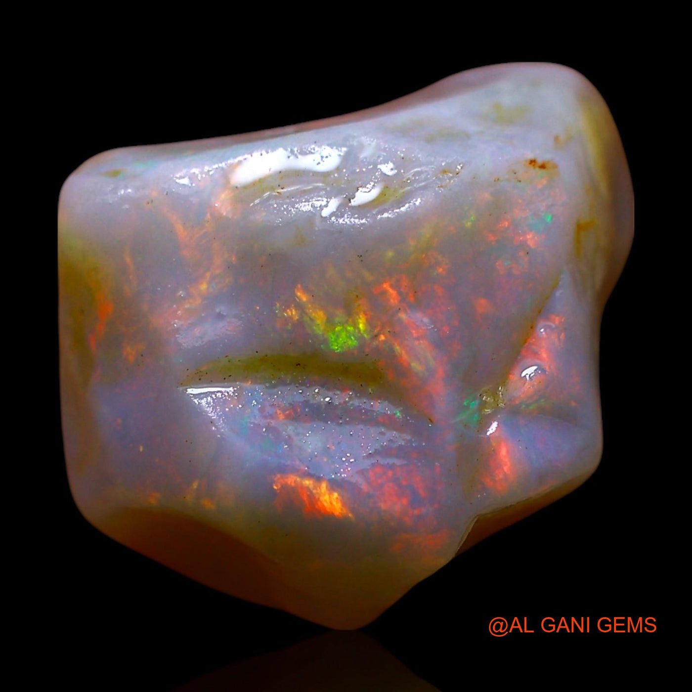Natural Fire Opal Gemstone 8.00 Cts Loose Fancy Rough From Australia 12x11x10 mm RE-967