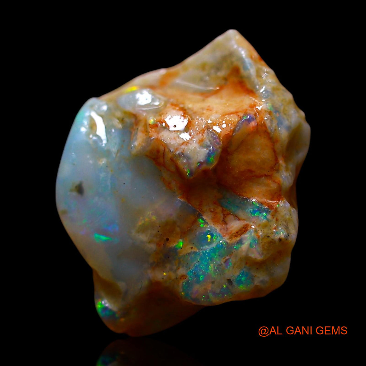 Natural Untreated Fire Opal Loose Gemstone Fancy Rough From Australia 4.00 Cts 12x10x6 mm RF-151