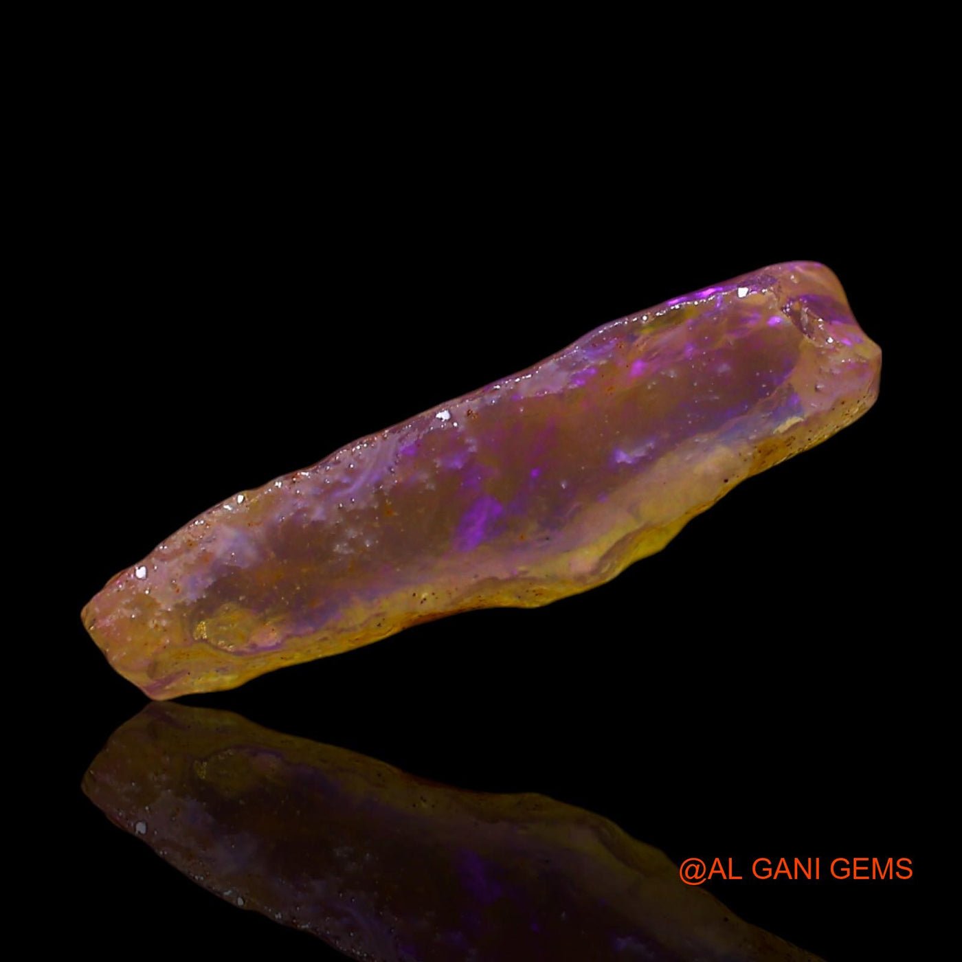 Natural Untreated Fire Opal Loose Gemstone Fancy Rough From Australia 2.00 Cts 15x6x4 mm RF-159