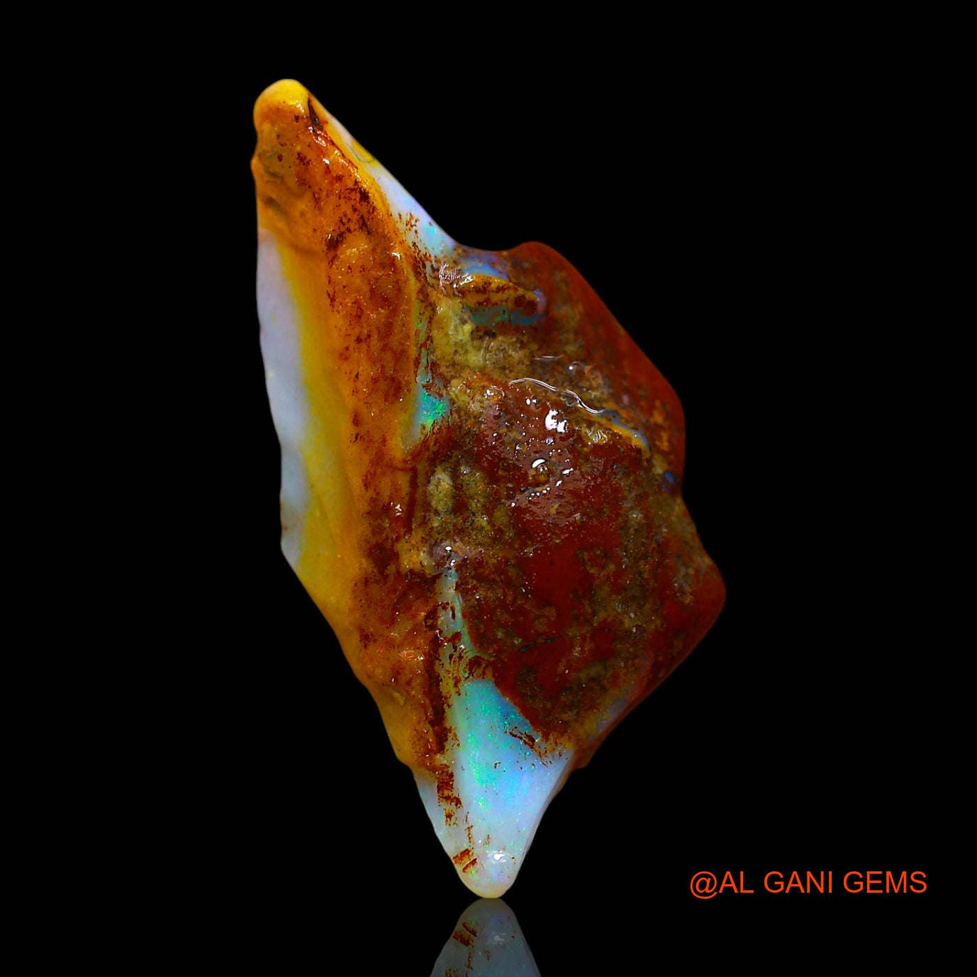 Natural Untreated Fire Opal Loose Gemstone Fancy Rough From Australia 6.00 Cts 25x13x5 mm RF-205