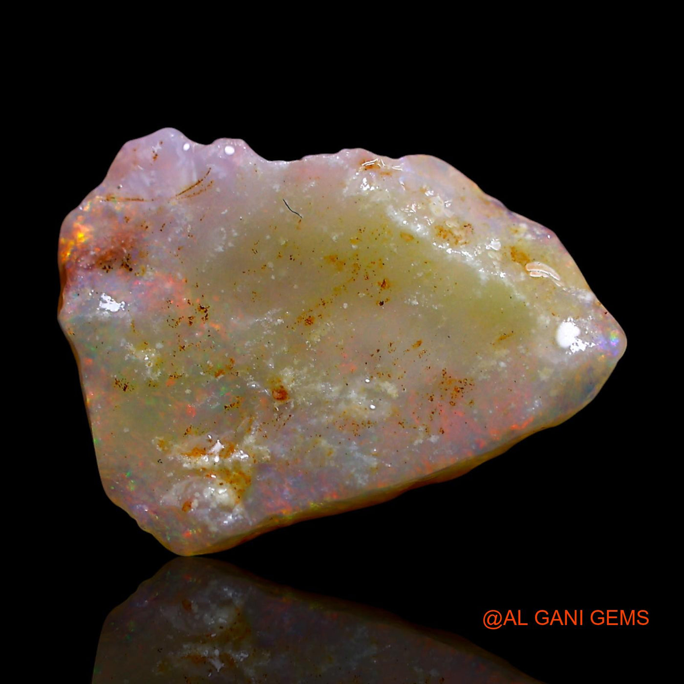 Natural Fire Opal Gemstone 2.00 Cts Loose Fancy Rough From Australia 15x12x3 mm RF-277