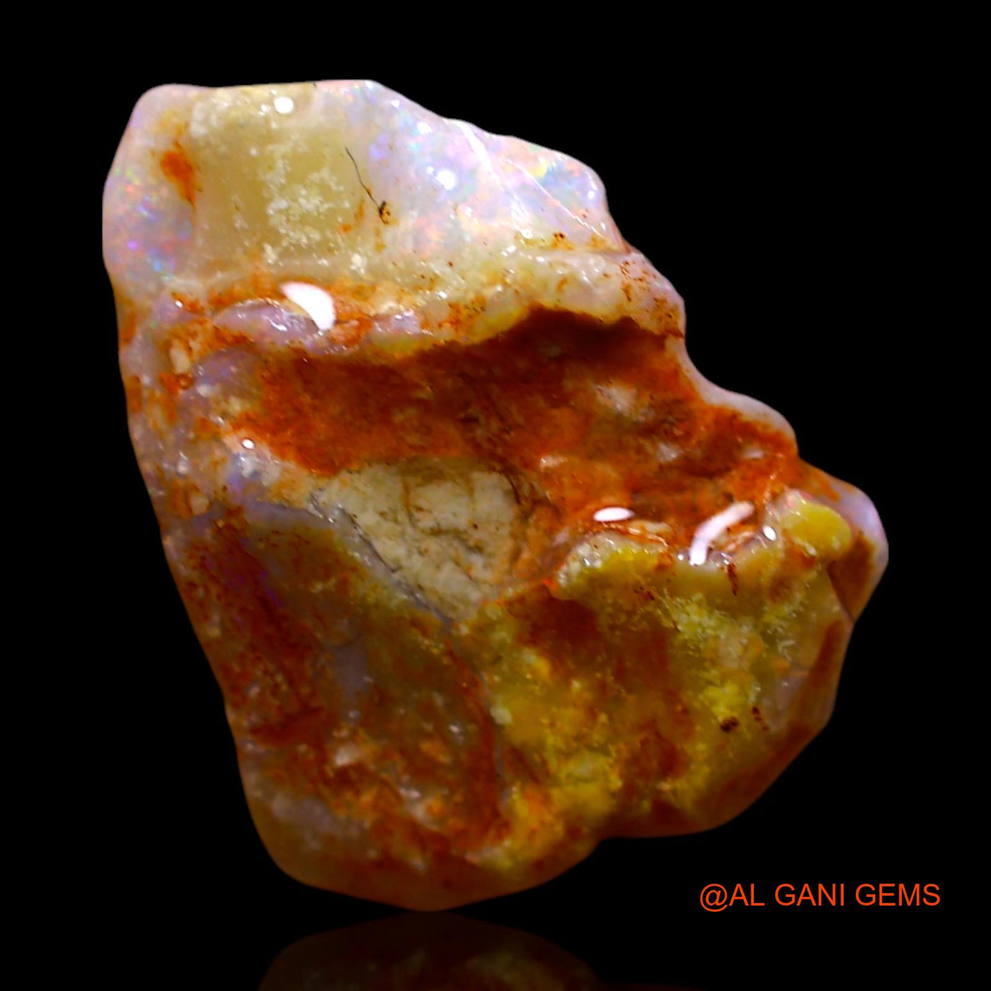 Natural Fire Opal Gemstone 2.00 Cts Loose Fancy Rough From Australia 15x12x3 mm RF-277