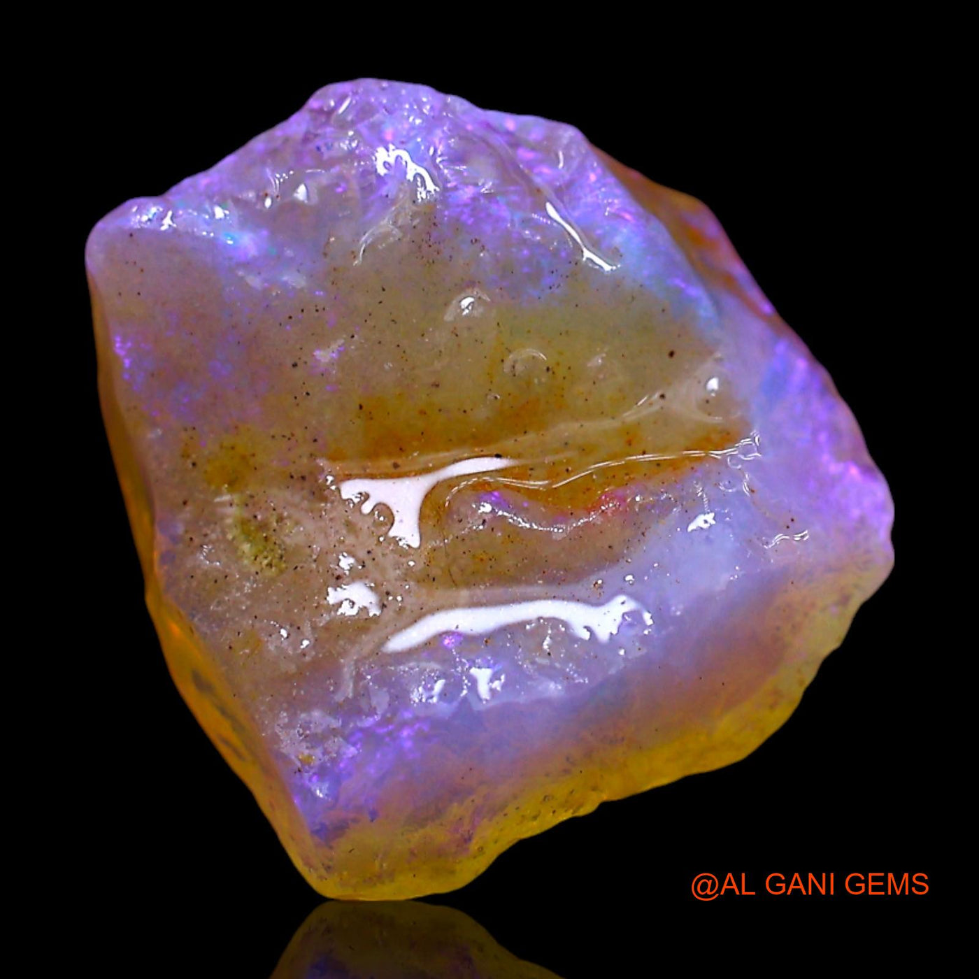 Natural Fire Opal Gemstone 2.80 Cts Loose Fancy Rough From Australia 12x12x5 mm RF-366