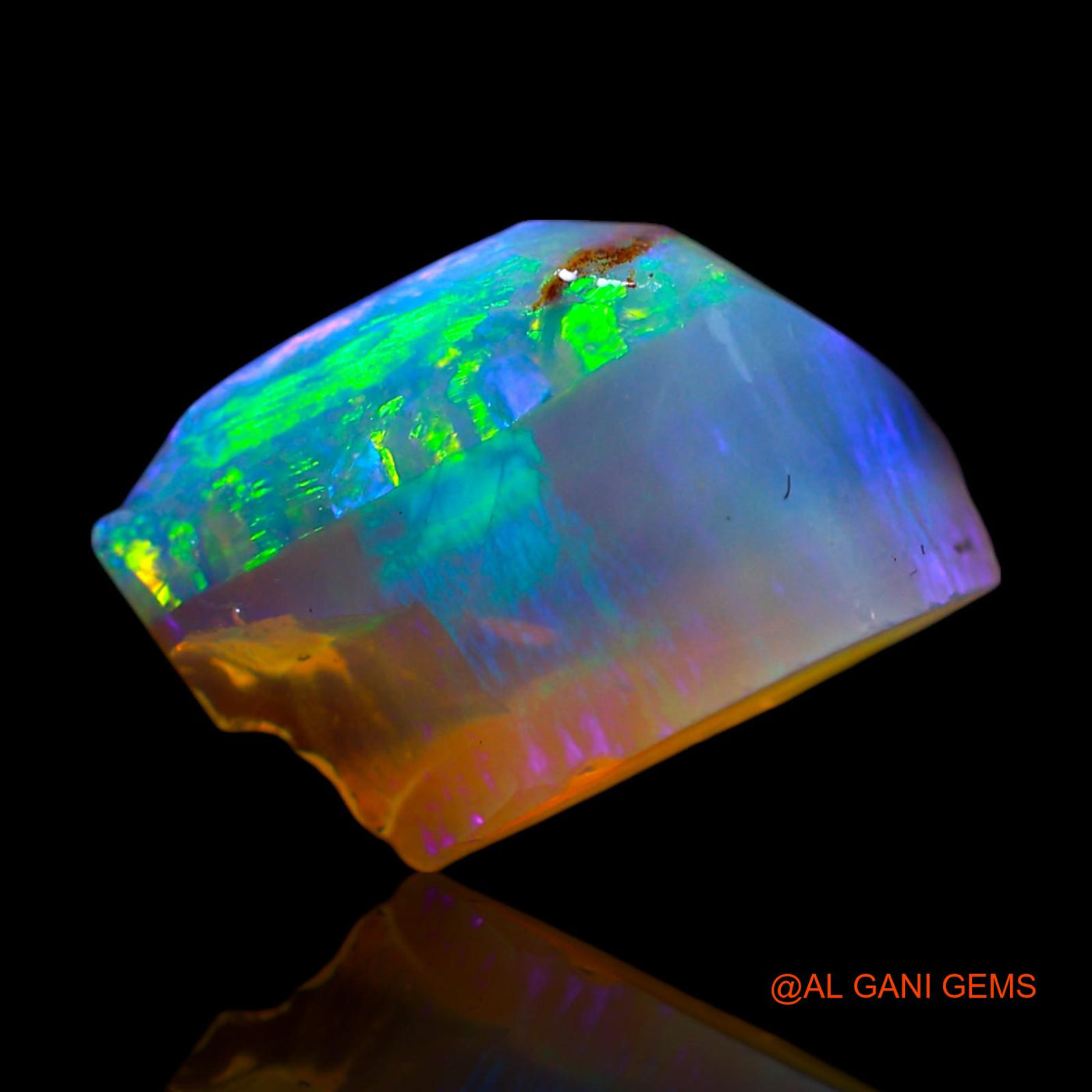 Natural Fire Opal Gemstone 2.00 Cts Loose Fancy Rough From Australia 13x8x4 mm RF-511