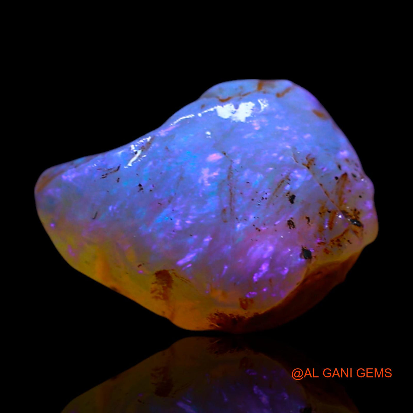 Natural Fire Opal Gemstone 2.00 Cts Loose Fancy Rough From Australia 11x8x5 mm RF-596