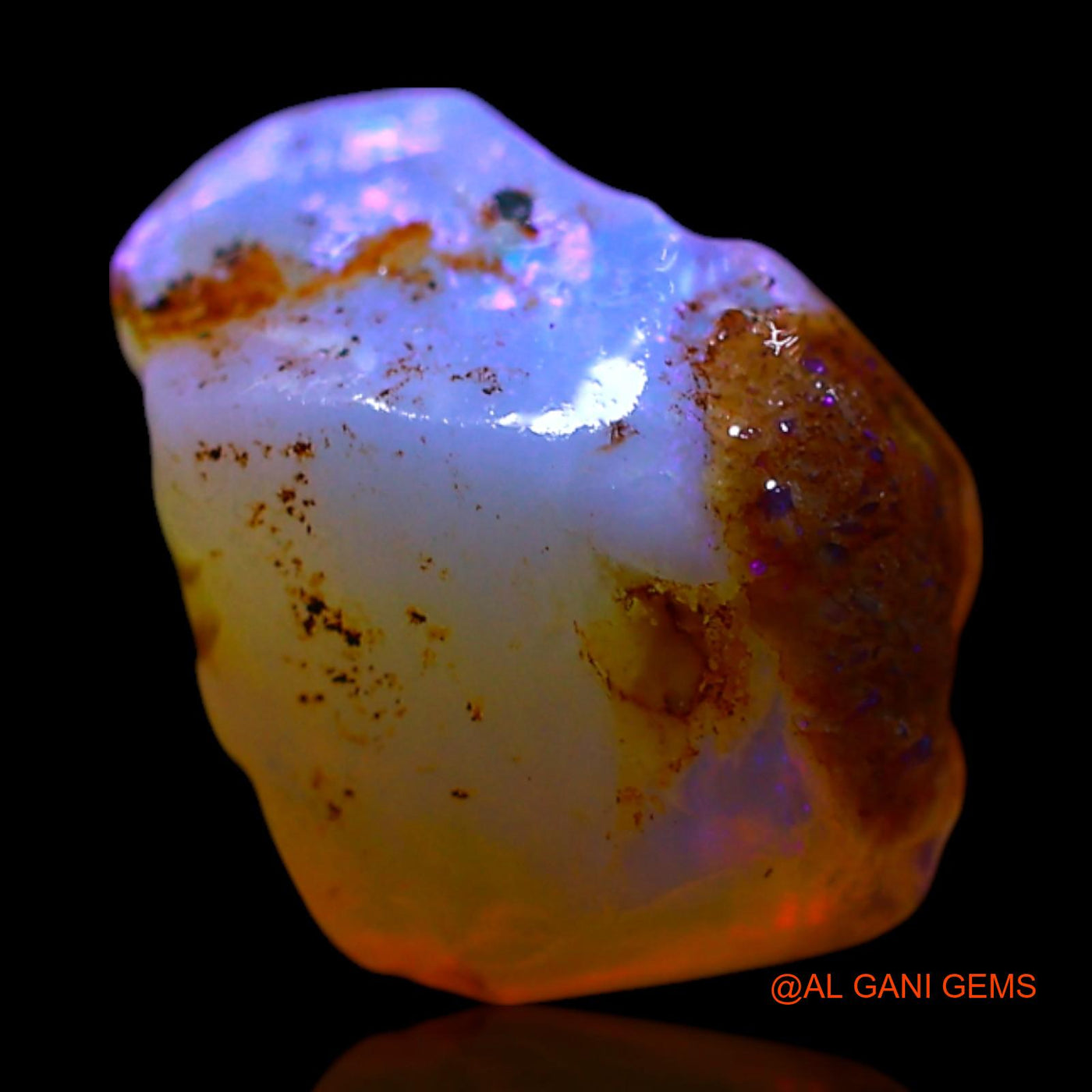 Natural Fire Opal Gemstone 2.00 Cts Loose Fancy Rough From Australia 11x8x5 mm RF-596