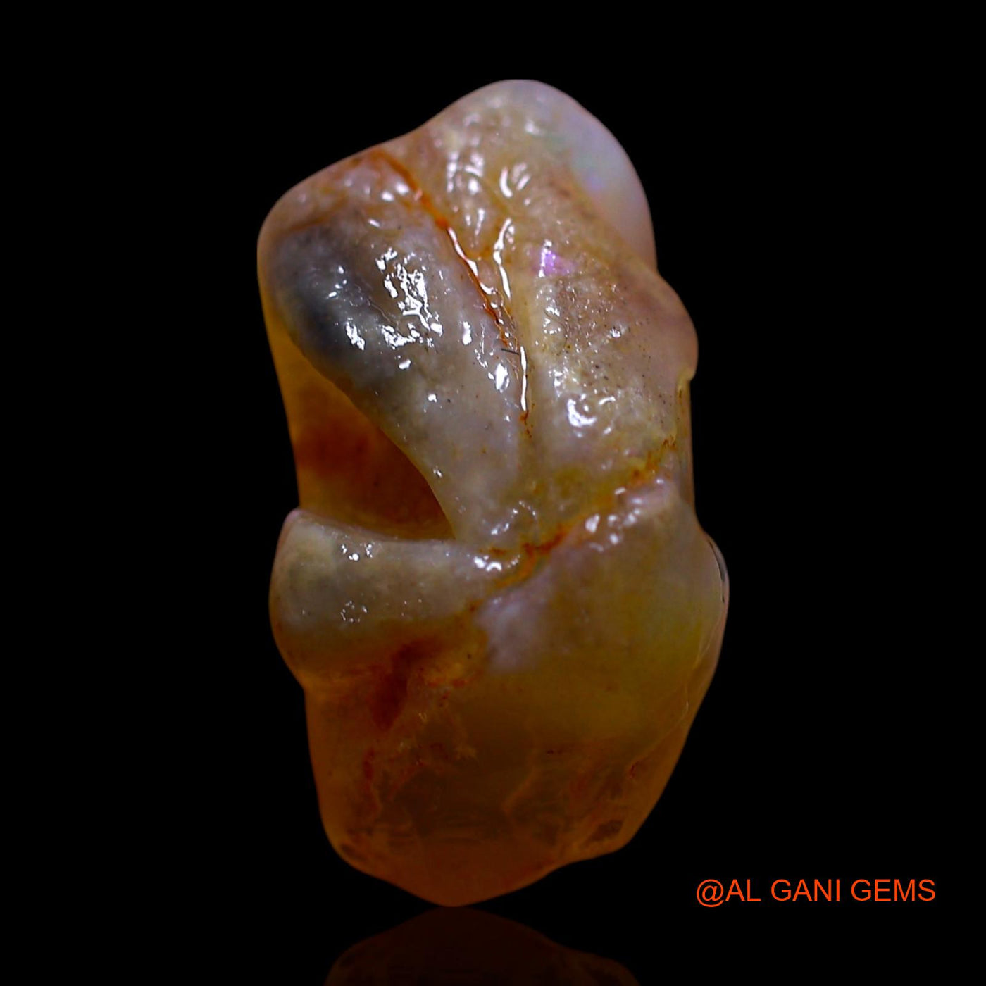 Natural Untreated Fire Opal Loose Gemstone Fancy Rough From Australia 4.00 Cts 16x8x5 mm RF-627