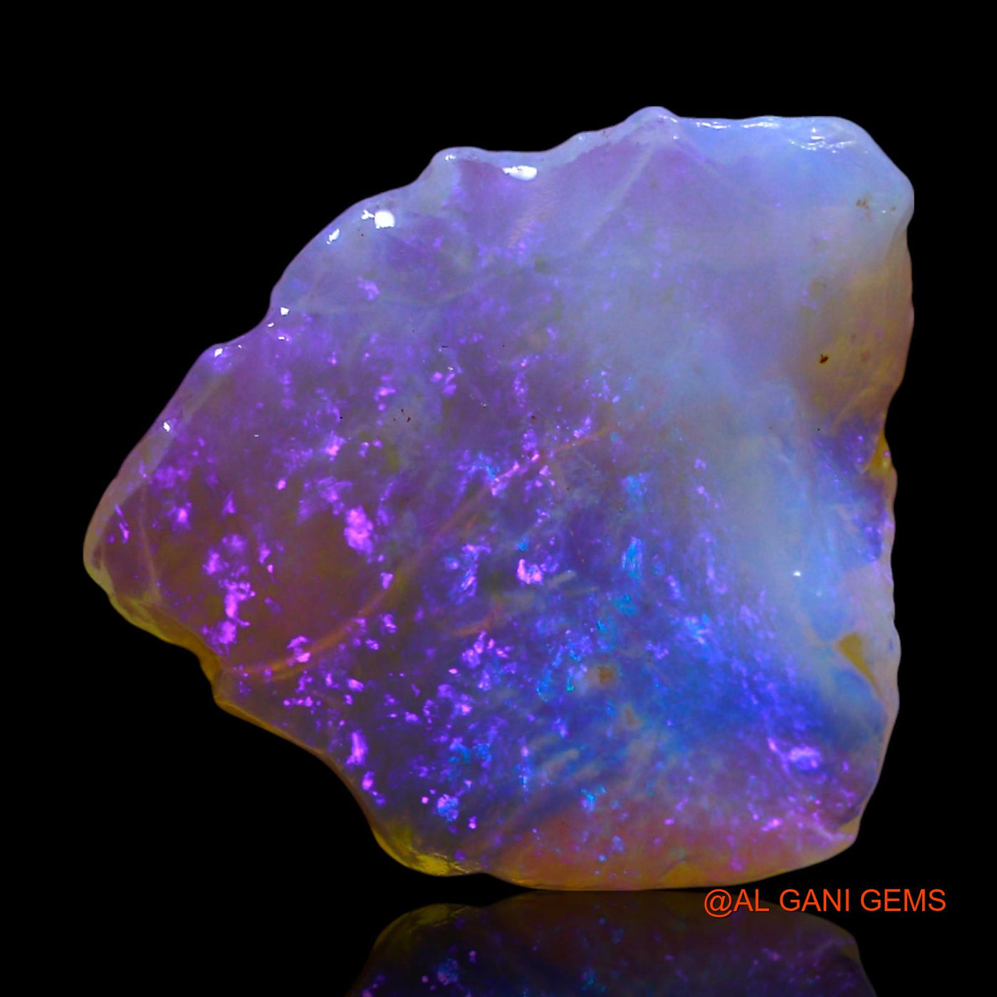 Natural Untreated Fire Opal Loose Gemstone Fancy Rough From Australia 4.00 Cts 14x13x3 mm RF-661