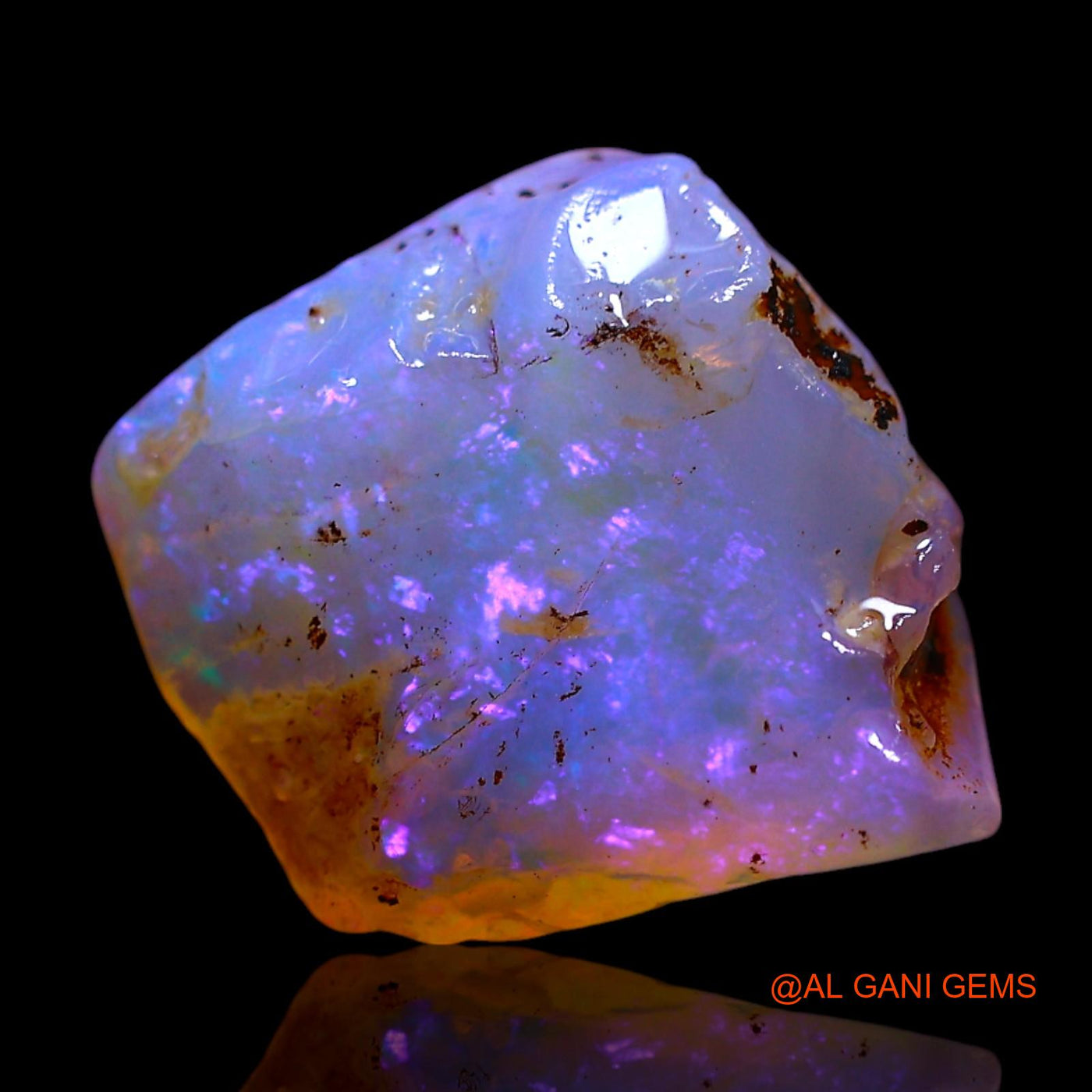 Natural Fire Opal Gemstone 2.00 Cts Loose Fancy Rough From Australia 10x10x4 mm RF-711