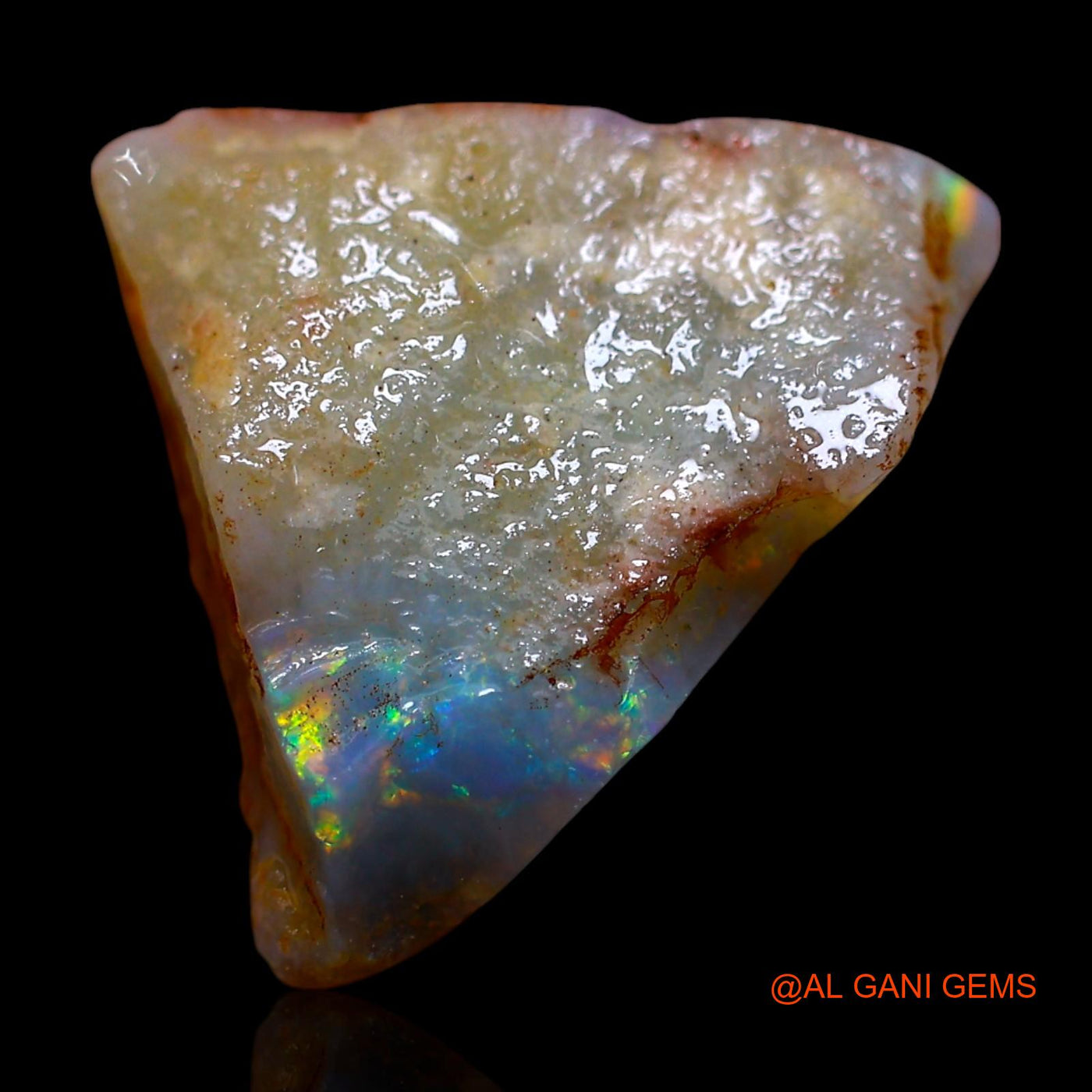 4.00 Cts Natural Australian Fire Opal Loose Gemstone Fancy Rough 14x14x4 mm RF-74