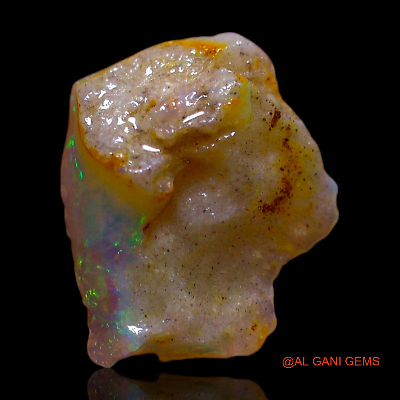 Natural Fire Opal Gemstone 1.00 Cts Loose Fancy Rough From Australia 10x9x3 mm RF-750