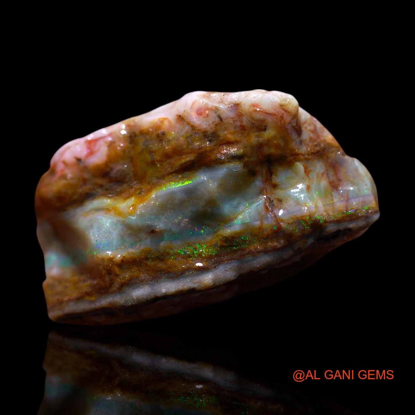 Natural Fire Opal Gemstone 42.00 Cts Loose Fancy Rough From Australia 28x17x16 mm RF-752