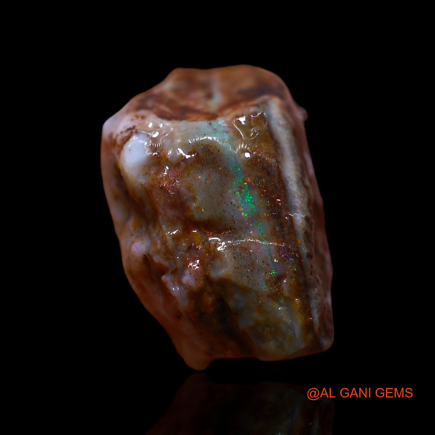 Natural Fire Opal Gemstone 42.00 Cts Loose Fancy Rough From Australia 28x17x16 mm RF-752