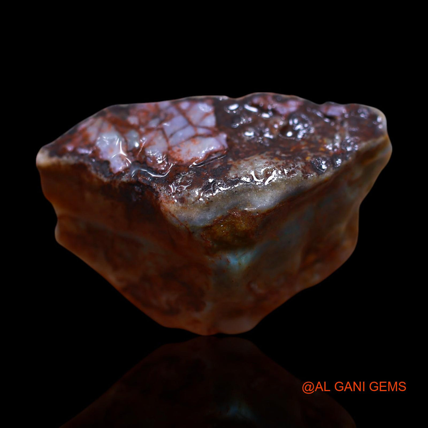 Natural Fire Opal Gemstone 42.00 Cts Loose Fancy Rough From Australia 28x17x16 mm RF-752