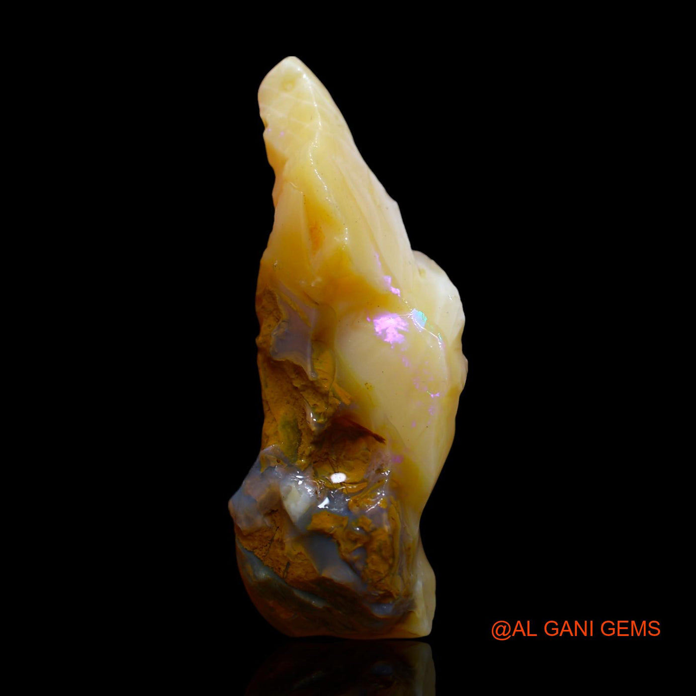 Natural Fire Opal Gemstone 15.00 Cts Loose Fancy Rough From Australia 35x12x9 mm RF-753