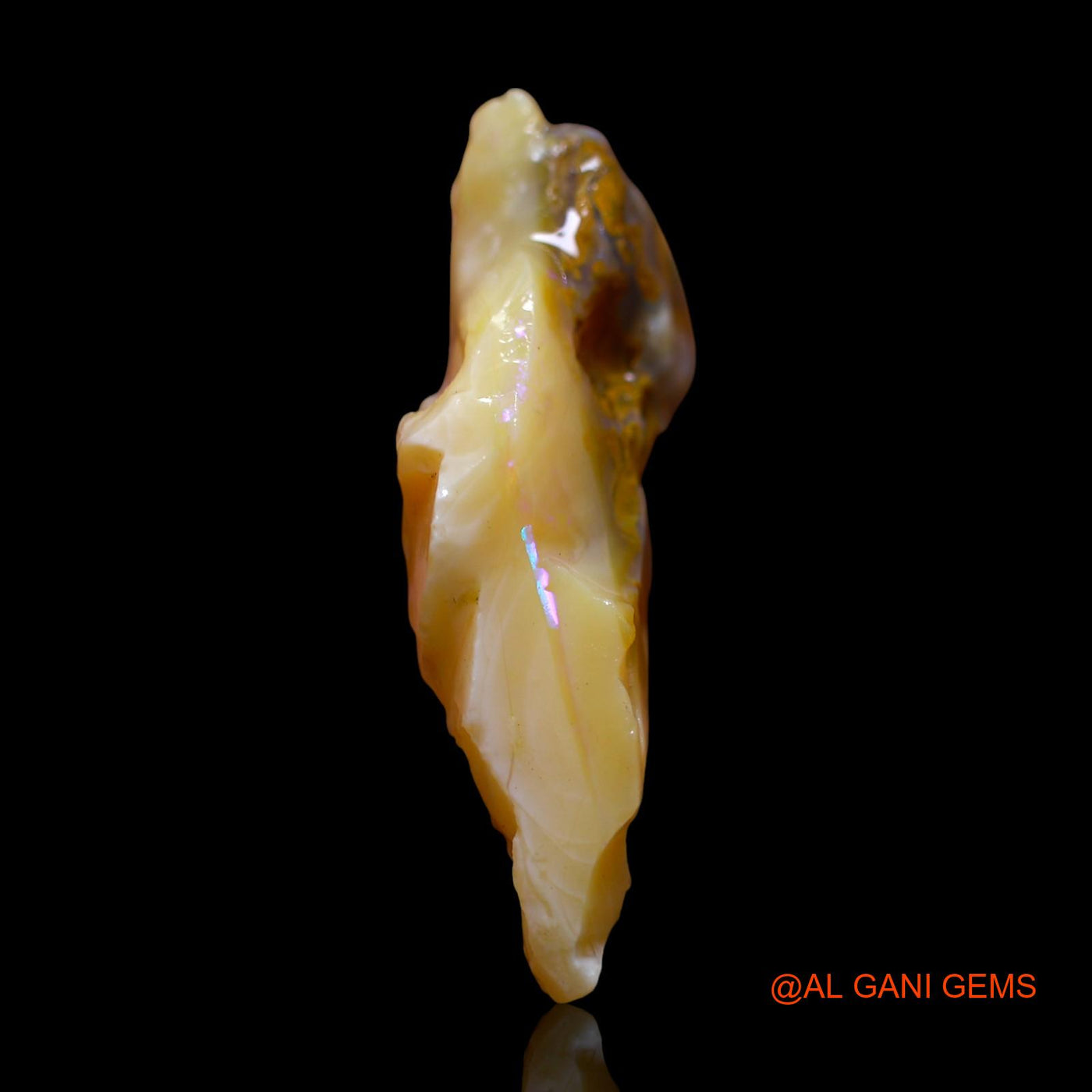Natural Fire Opal Gemstone 15.00 Cts Loose Fancy Rough From Australia 35x12x9 mm RF-753