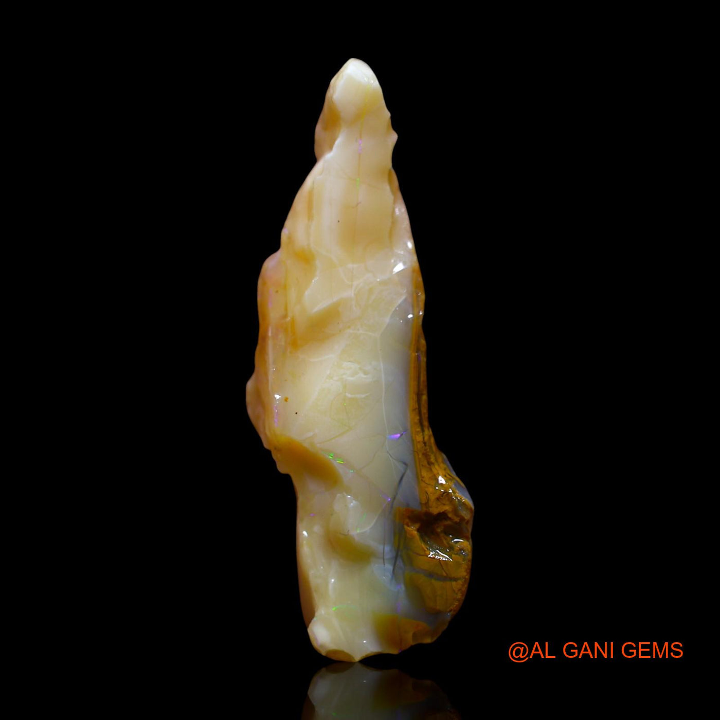 Natural Fire Opal Gemstone 15.00 Cts Loose Fancy Rough From Australia 35x12x9 mm RF-753
