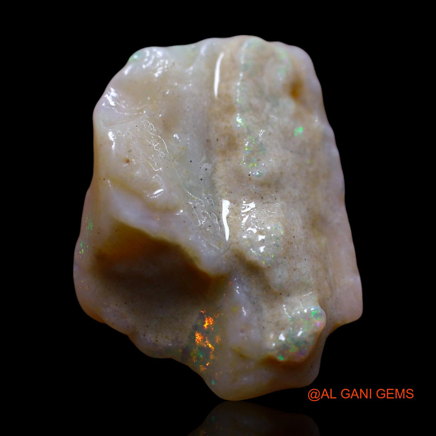 Natural Untreated Fire Opal Loose Gemstone Fancy Rough From Australia 8.00 Cts 19x14x8 mm RF-807