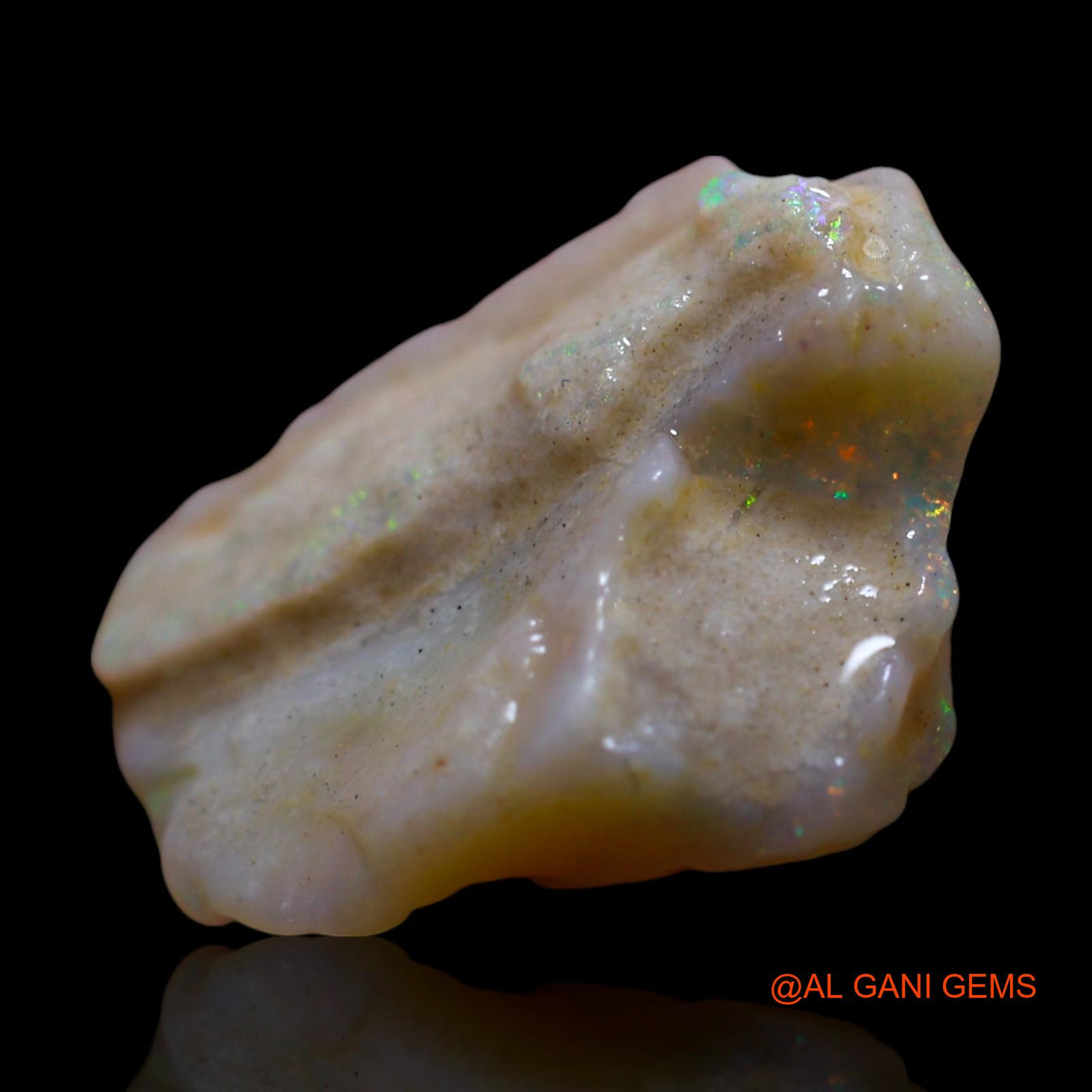 Natural Untreated Fire Opal Loose Gemstone Fancy Rough From Australia 8.00 Cts 19x14x8 mm RF-807