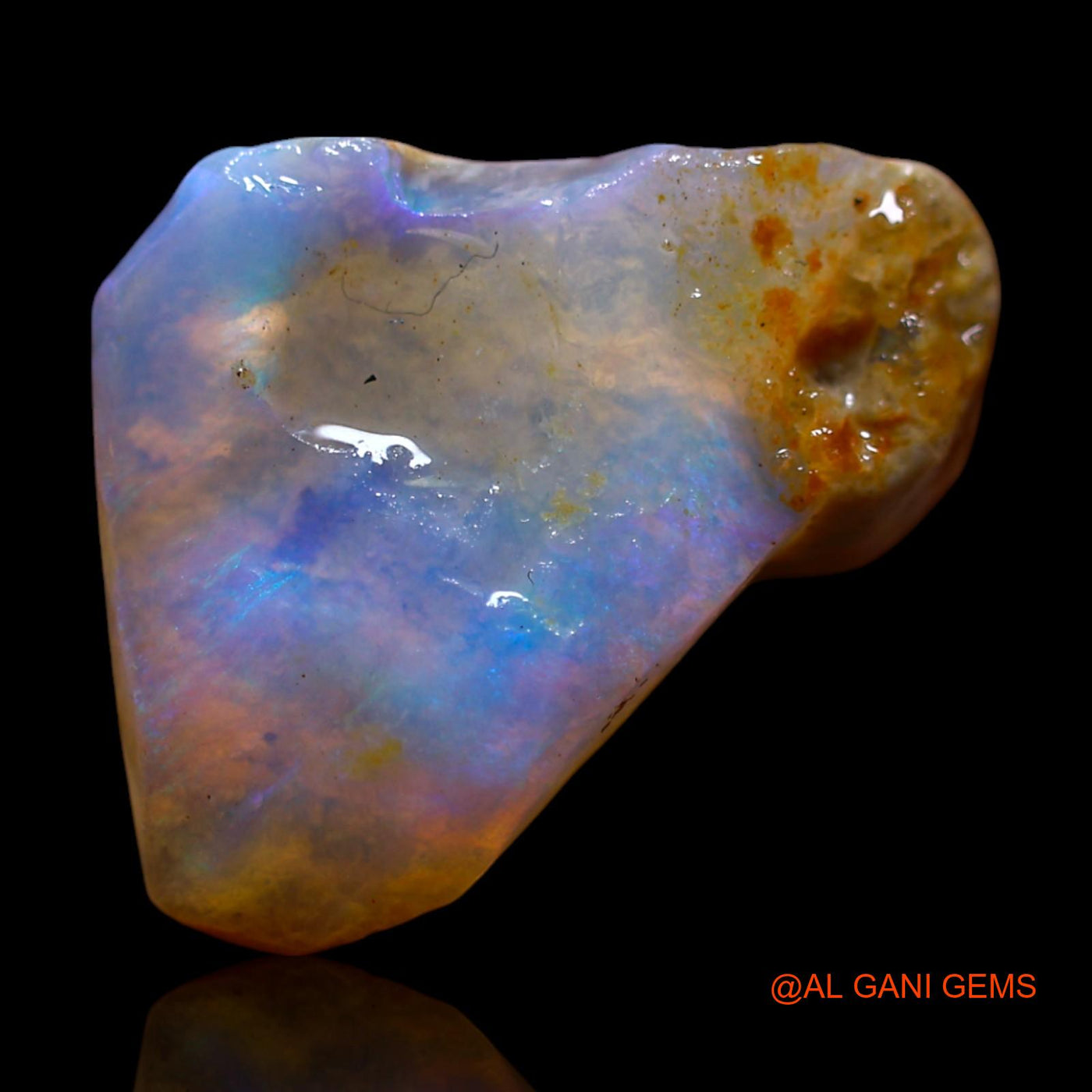 Natural Fire Opal Gemstone 5.00 Cts Loose Fancy Rough From Australia 16x12x5 mm RF-898