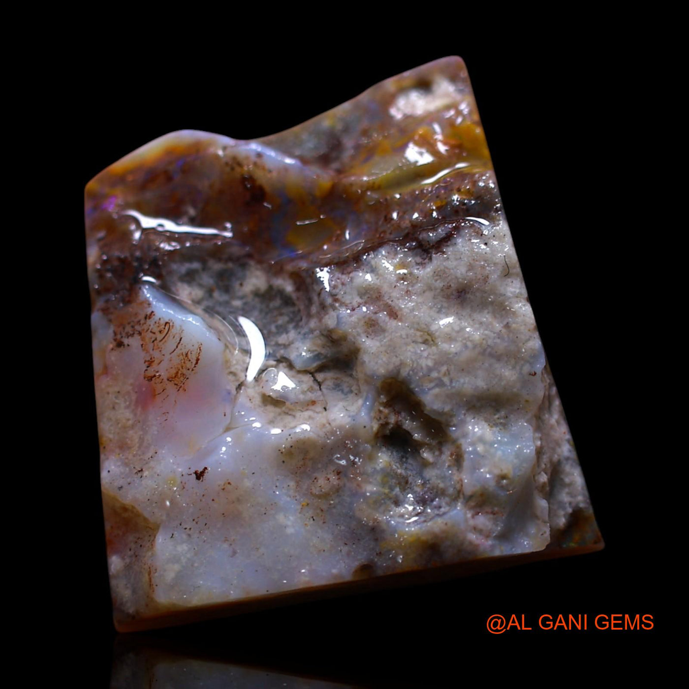 Natural Untreated Fire Opal Loose Gemstone Fancy Rough From Australia 11.00 Cts 18x17x5 mm RF-960