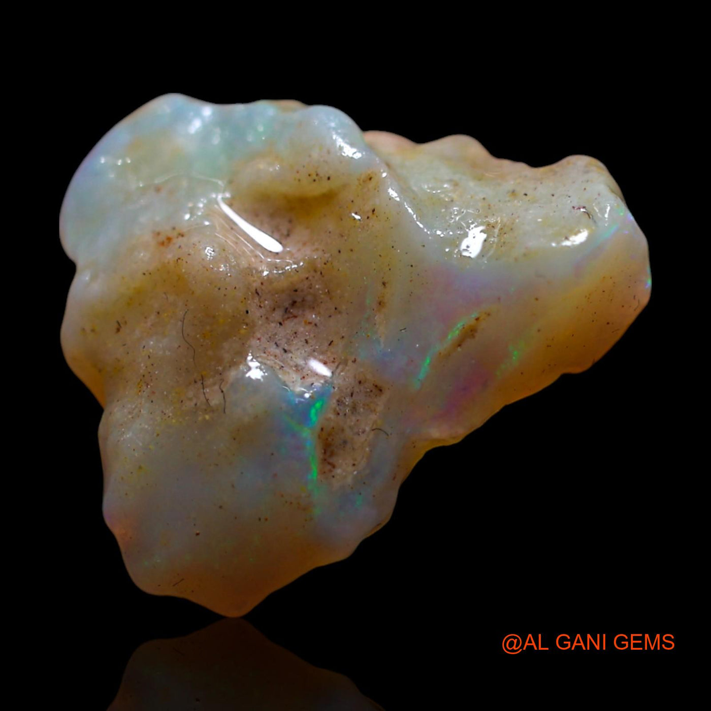 Natural Fire Opal Gemstone 5.00 Cts Loose Fancy Rough From Australia 14x13x6 mm RF-984