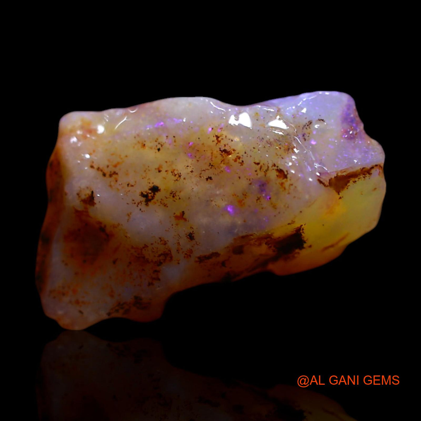 Natural Fire Opal Gemstone 2.40 Cts Loose Fancy Rough From Australia 12x8x5 mm RG-175