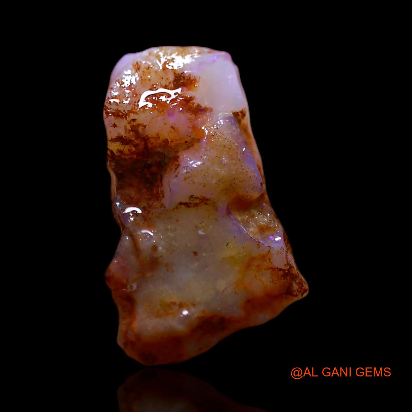 Natural Fire Opal Gemstone 2.40 Cts Loose Fancy Rough From Australia 12x8x5 mm RG-175