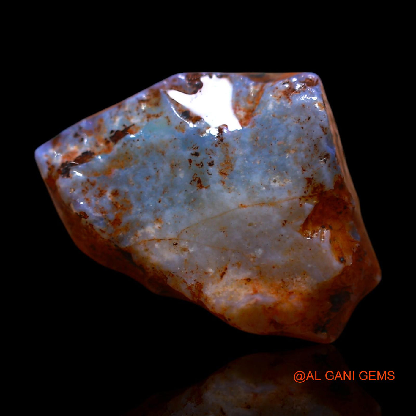 Natural Fire Opal Gemstone 4.00 Cts Loose Fancy Rough From Australia 16x11x4 mm RG-181