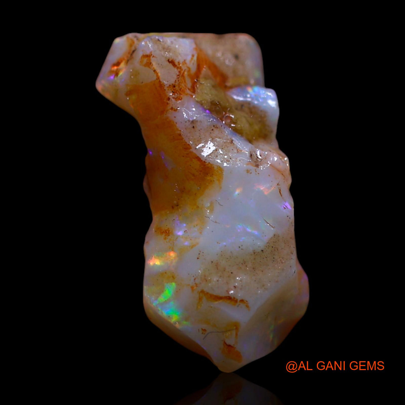 Natural Untreated Fire Opal Loose Gemstone Fancy Rough From Australia 5.00 Cts 18x9x6 mm RG-225